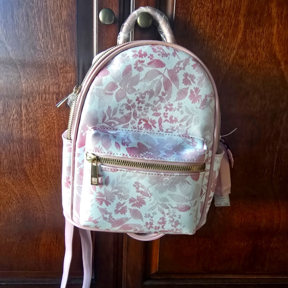 Floral Pink and White Backpack